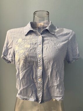 Socialite Light Blue & White Striped Shirt